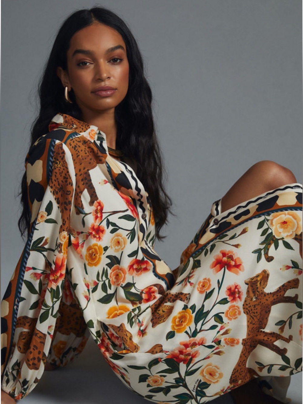 NWT retail $248 size M #Anthropologie,#FarmRio, #Reclectic. Jaguar Maxi Dress - Picture 4 of 7